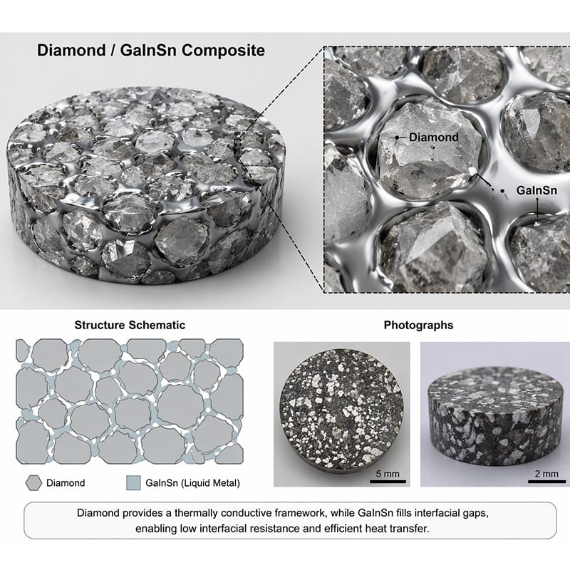 Diamond/GaInSn composites