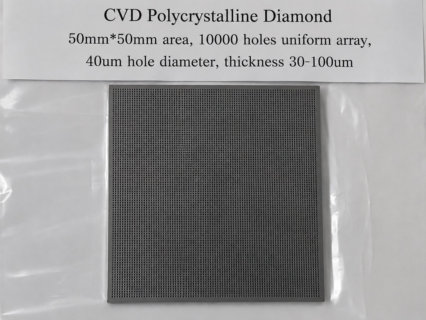 Porous CVD Diamond Film Membrane