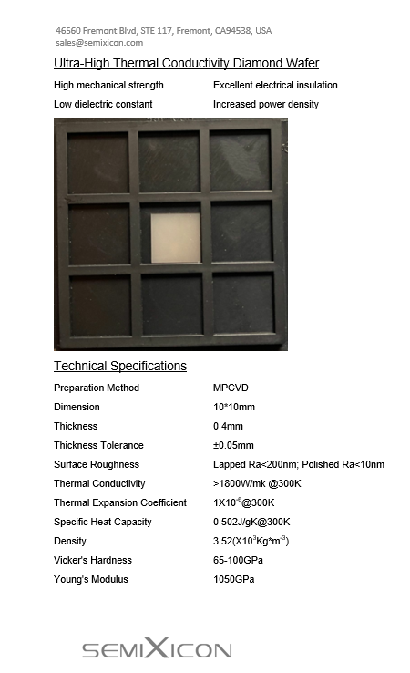 Ultra flat thin flexible MPCVD Diamond Film