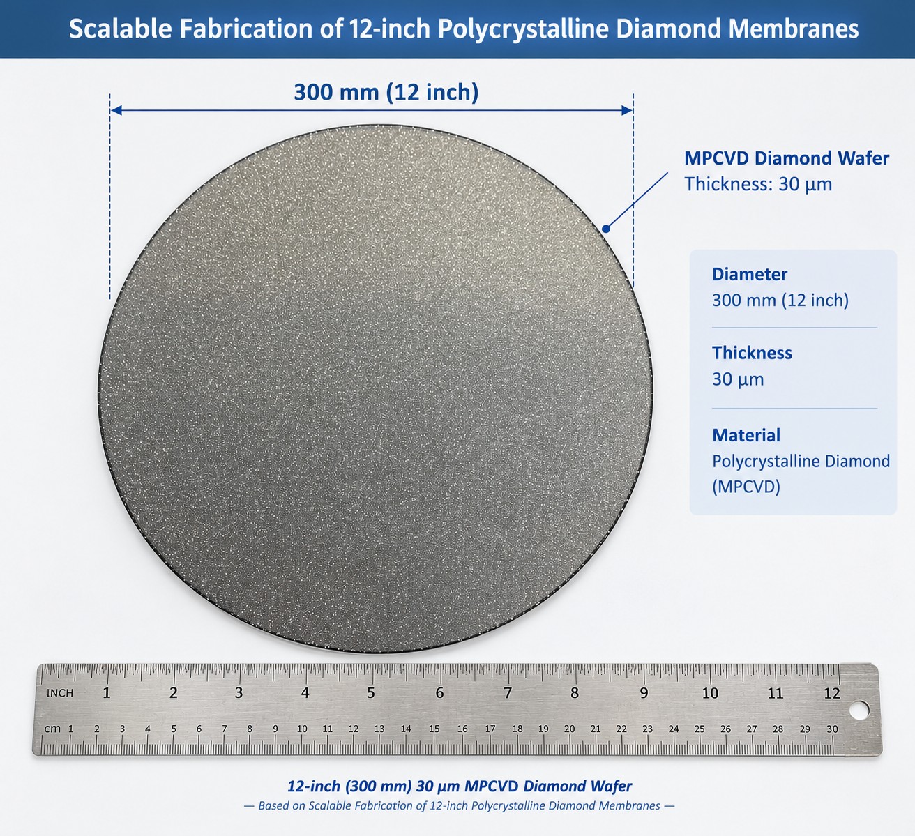 12 inch MPCVD diamond film membrane wafer.jpg